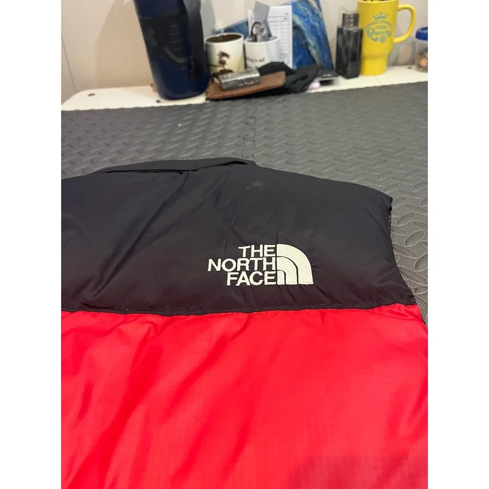VINTAGE The North Face Vest Mens X Large Red Black Nuptse 700 Fill Down Puffer